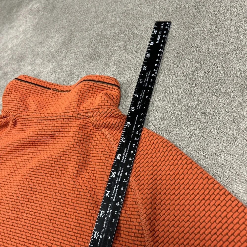 Craghoppers 1/2 Zip Sweater Mens Large Orange Waffle Knit Fleece Pullover